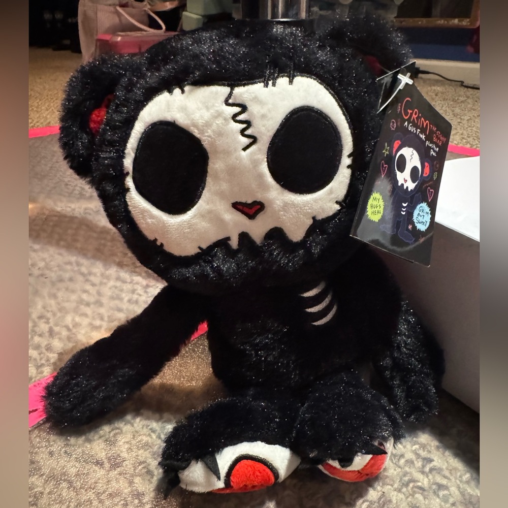 Spooky Black and White Plush Toy